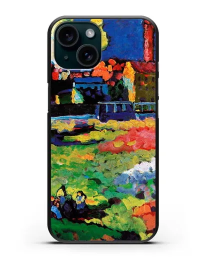 Чехол Мюнхенский Швабинг с церковью Св. Урсулы (Кандинский Василий) силиконовый для iPhone 15