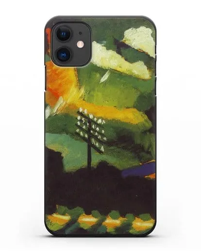 Чехол Вид Мурнау с железной дорогой и замком (Кандинский Василий) силиконовый для iPhone 11