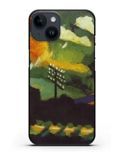 Чехол Вид Мурнау с железной дорогой и замком (Кандинский Василий) силиконовый для iPhone 14