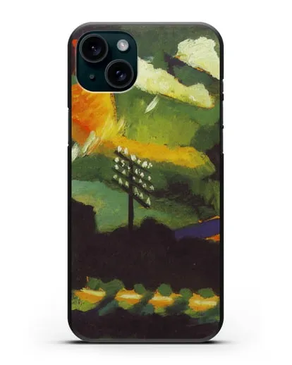 Чехол Вид Мурнау с железной дорогой и замком (Кандинский Василий) силиконовый для iPhone 15 Plus