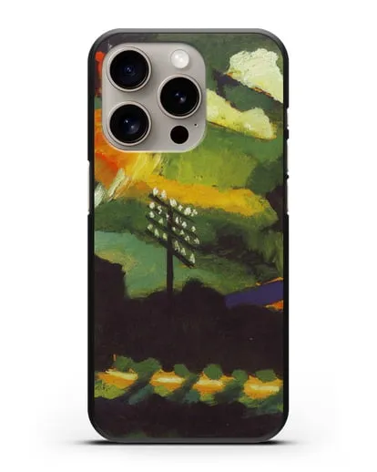 Чехол Вид Мурнау с железной дорогой и замком (Кандинский Василий) силиконовый для iPhone 15 Pro