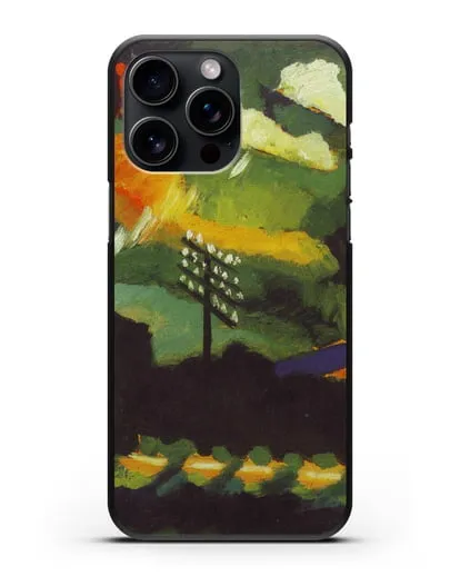 Чехол Вид Мурнау с железной дорогой и замком (Кандинский Василий) силиконовый для iPhone 15 Pro Max