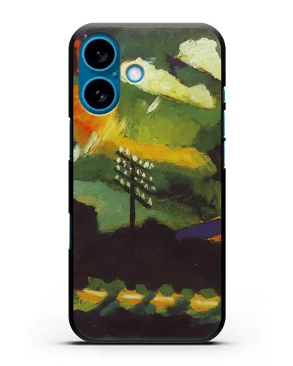 Чехол Вид Мурнау с железной дорогой и замком (Кандинский Василий) силиконовый для iPhone 16