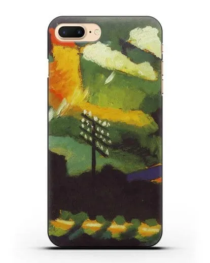 Чехол Вид Мурнау с железной дорогой и замком (Кандинский Василий) силиконовый для iPhone 7 Plus