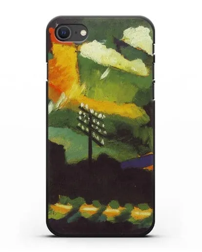 Чехол Вид Мурнау с железной дорогой и замком (Кандинский Василий) силиконовый для iPhone SE 2020