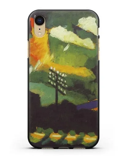 Чехол Вид Мурнау с железной дорогой и замком (Кандинский Василий) силиконовый для iPhone XR