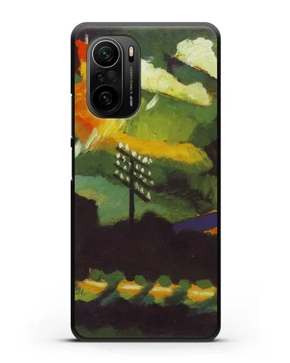 Чехол Вид Мурнау с железной дорогой и замком (Кандинский Василий) силиконовый для Xiaomi Poco F3