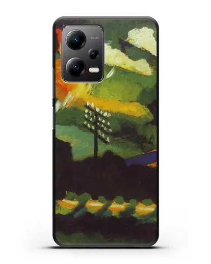 Чехол Вид Мурнау с железной дорогой и замком (Кандинский Василий) силиконовый для Xiaomi Poco X5