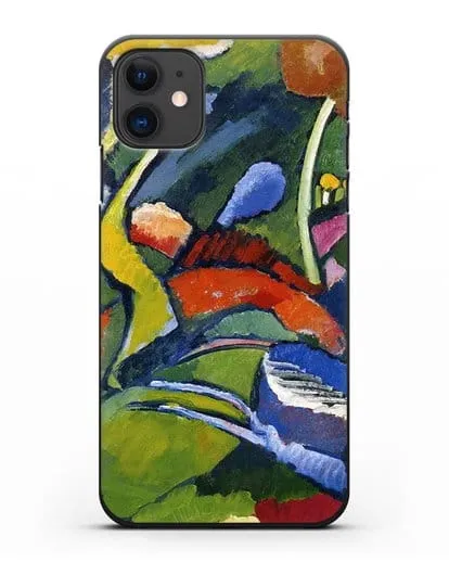 Чехол Два всадника и лежащая фигура (Кандинский Василий) силиконовый для iPhone 11