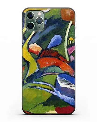 Чехол Два всадника и лежащая фигура (Кандинский Василий) силиконовый для iPhone 11 Pro Max