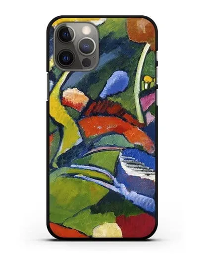 Чехол Два всадника и лежащая фигура (Кандинский Василий) силиконовый для iPhone 12 Pro