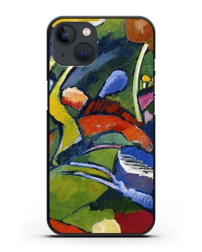 Чехол Два всадника и лежащая фигура (Кандинский Василий) силиконовый для iPhone 13 Mini