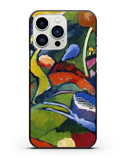 Чехол Два всадника и лежащая фигура (Кандинский Василий) силиконовый для iPhone 13 Pro