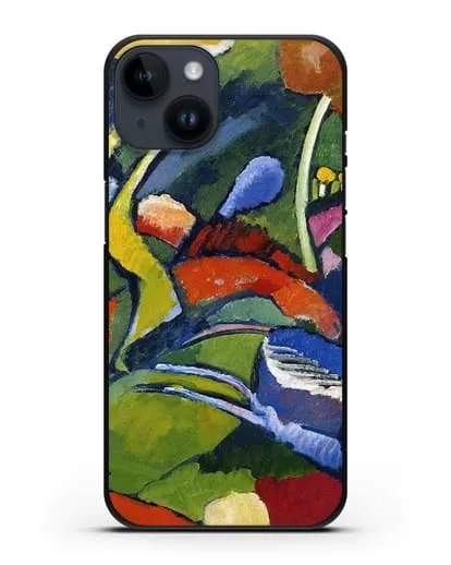 Чехол Два всадника и лежащая фигура (Кандинский Василий) силиконовый для iPhone 14