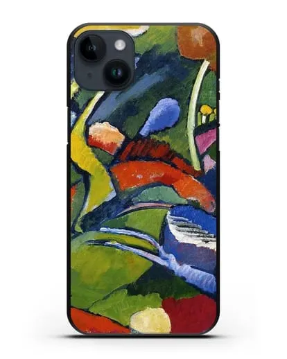 Чехол Два всадника и лежащая фигура (Кандинский Василий) силиконовый для iPhone 14 Plus