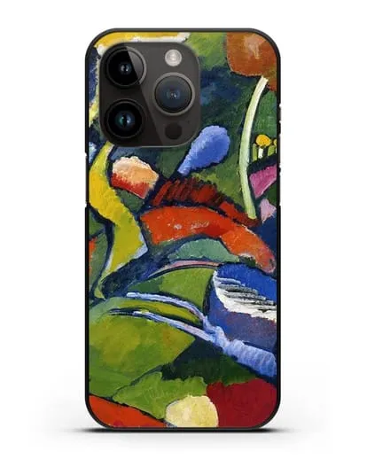 Чехол Два всадника и лежащая фигура (Кандинский Василий) силиконовый для iPhone 14 Pro
