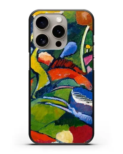 Чехол Два всадника и лежащая фигура (Кандинский Василий) силиконовый для iPhone 15 Pro