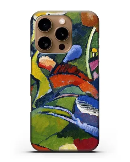 Чехол Два всадника и лежащая фигура (Кандинский Василий) силиконовый для iPhone 16 Pro