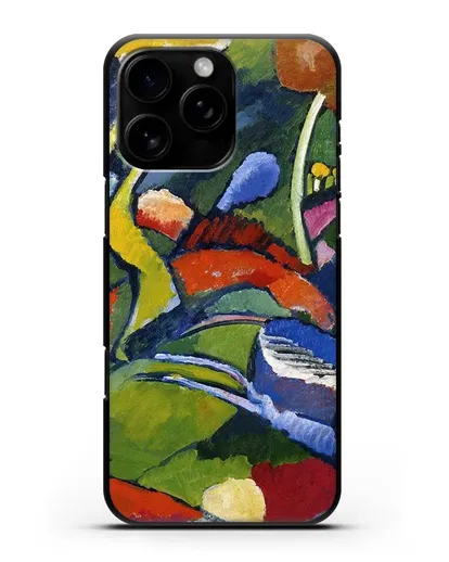 Чехол Два всадника и лежащая фигура (Кандинский Василий) силиконовый для iPhone 16 Pro Max