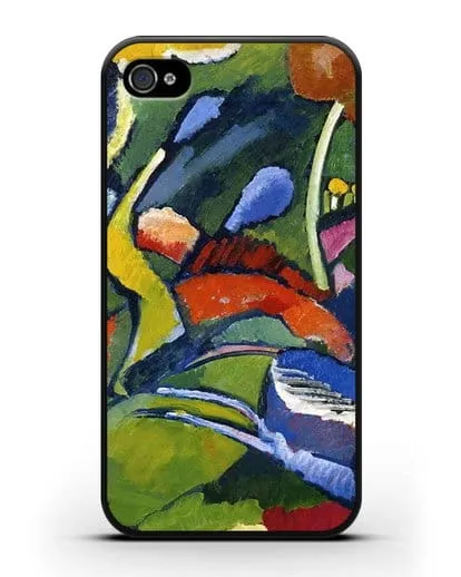 Чехол Два всадника и лежащая фигура (Кандинский Василий) силиконовый для iPhone 4/4s