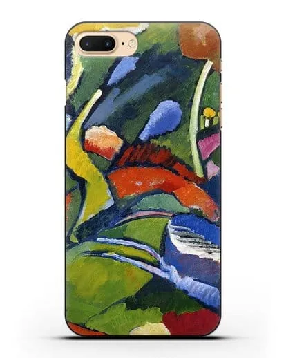 Чехол Два всадника и лежащая фигура (Кандинский Василий) силиконовый для iPhone 8 Plus