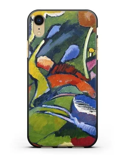 Чехол Два всадника и лежащая фигура (Кандинский Василий) силиконовый для iPhone XR