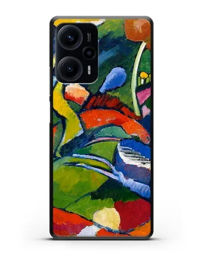 Чехол Два всадника и лежащая фигура (Кандинский Василий) силиконовый для Xiaomi Poco F5