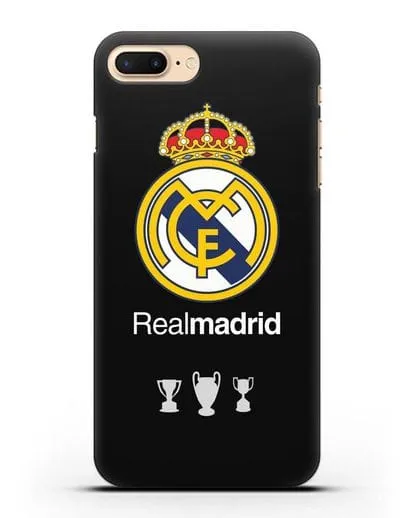 Чехол Реал Мадрид с логотипом и кубками силиконовый для iPhone 7 Plus