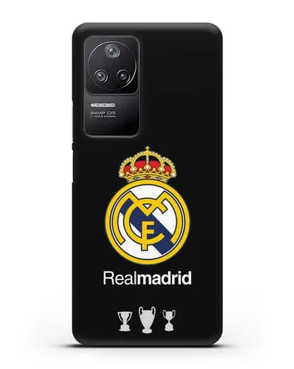 Чехол Реал Мадрид с логотипом и кубками силиконовый для Xiaomi Poco F4