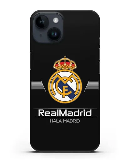 Чехол с логотипом Real Madrid и надписью Hala Madrid силиконовый для iPhone 14