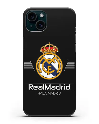 Чехол с логотипом Real Madrid и надписью Hala Madrid силиконовый для iPhone 15 Plus