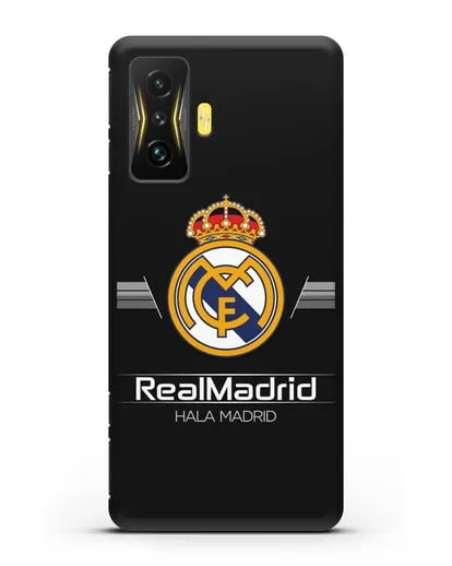 Чехол с логотипом Real Madrid и надписью Hala Madrid силиконовый для Xiaomi Poco F4 GT