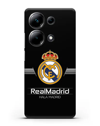 Чехол с логотипом Real Madrid и надписью Hala Madrid силиконовый для Xiaomi Poco M6 Pro