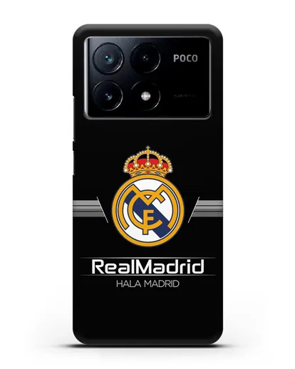 Чехол с логотипом Real Madrid и надписью Hala Madrid силиконовый для Xiaomi Poco X6 Pro