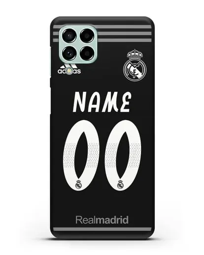 Именной чехол Реал Мадрид с фамилией и номером (сезон 2018-2019) черная форма силиконовый для Samsung Galaxy M53 [SM-M536]