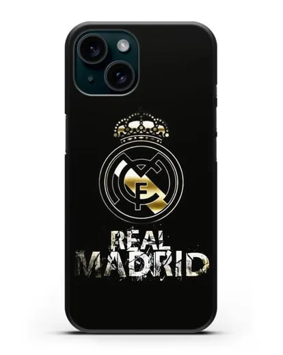 Чехол с логотипом и надписью Real Madrid силиконовый для iPhone 15