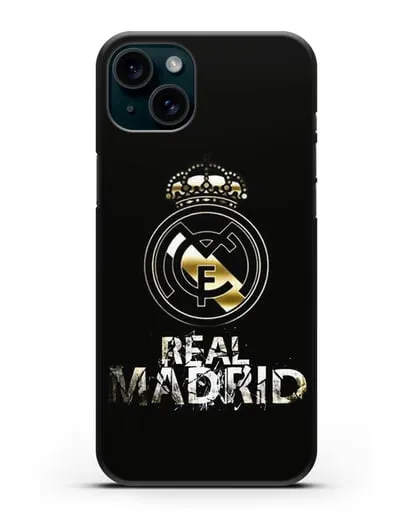 Чехол с логотипом и надписью Real Madrid силиконовый для iPhone 15 Plus