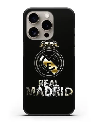 Чехол с логотипом и надписью Real Madrid силиконовый для iPhone 15 Pro