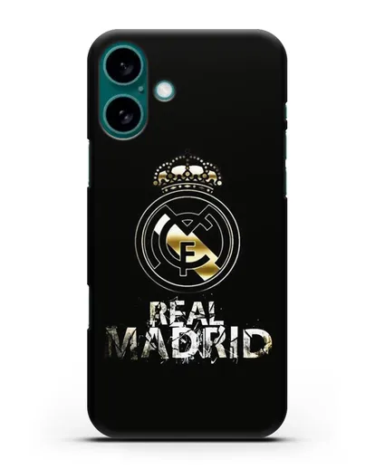 Чехол с логотипом и надписью Real Madrid силиконовый для iPhone 16 Plus