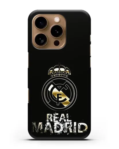 Чехол с логотипом и надписью Real Madrid силиконовый для iPhone 16 Pro