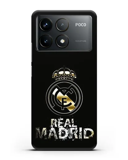 Чехол с логотипом и надписью Real Madrid силиконовый для Xiaomi Poco F6 Pro