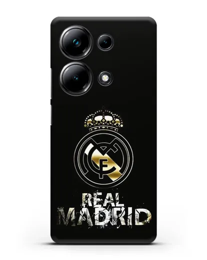 Чехол с логотипом и надписью Real Madrid силиконовый для Xiaomi Poco M6 Pro
