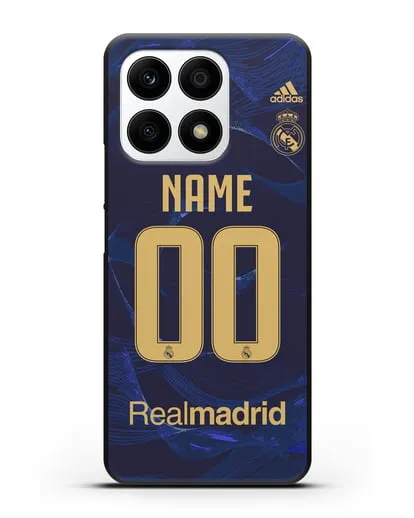 Именной чехол Реал Мадрид с фамилией и номером (сезон 2019-2020) синяя форма силиконовый для Honor X8a