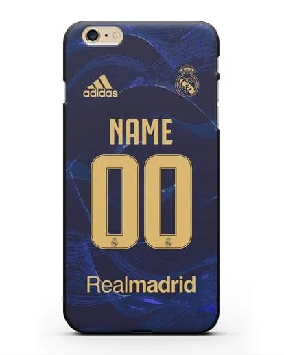 Именной чехол Реал Мадрид с фамилией и номером (сезон 2019-2020) синяя форма силиконовый для iPhone 6s Plus