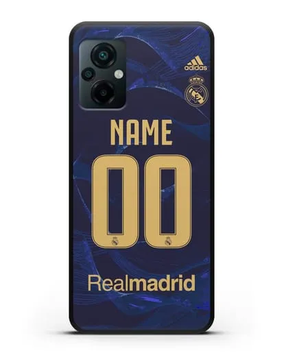 Именной чехол Реал Мадрид с фамилией и номером (сезон 2019-2020) синяя форма силиконовый для Xiaomi Poco M5