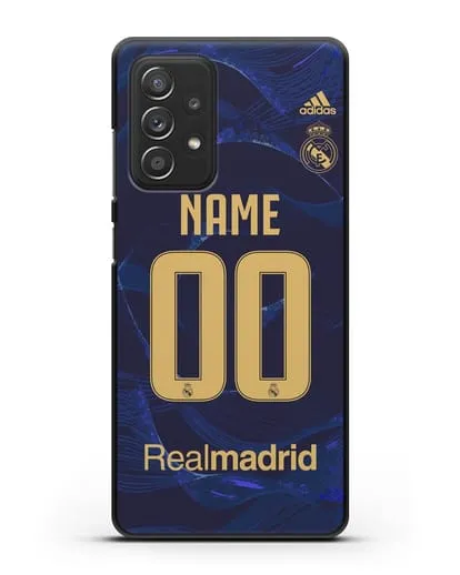 Именной чехол Реал Мадрид с фамилией и номером (сезон 2019-2020) синяя форма силиконовый для Samsung Galaxy A53
