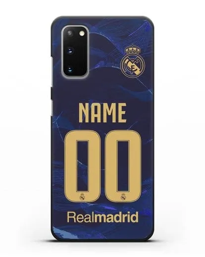 Именной чехол Реал Мадрид с фамилией и номером (сезон 2019-2020) синяя форма силиконовый для Samsung Galaxy S20 [SM-G980F]