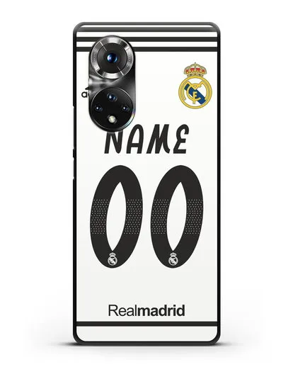 Именной чехол Реал Мадрид с фамилией и номером (сезон 2018-2019) белая форма силиконовый для Honor 50