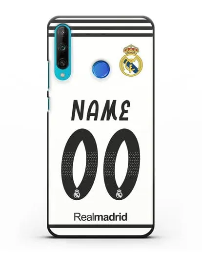 Именной чехол Реал Мадрид с фамилией и номером (сезон 2018-2019) белая форма силиконовый для Honor 9C