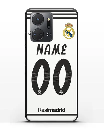 Именной чехол Реал Мадрид с фамилией и номером (сезон 2018-2019) белая форма силиконовый для Honor X7a